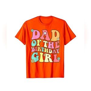 Groovy ‘Dad Of The Birthday Girl’ T-Shirt - Orange - XL